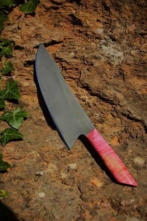 Couteau de cuisine Érable ondé teinté stabilisé