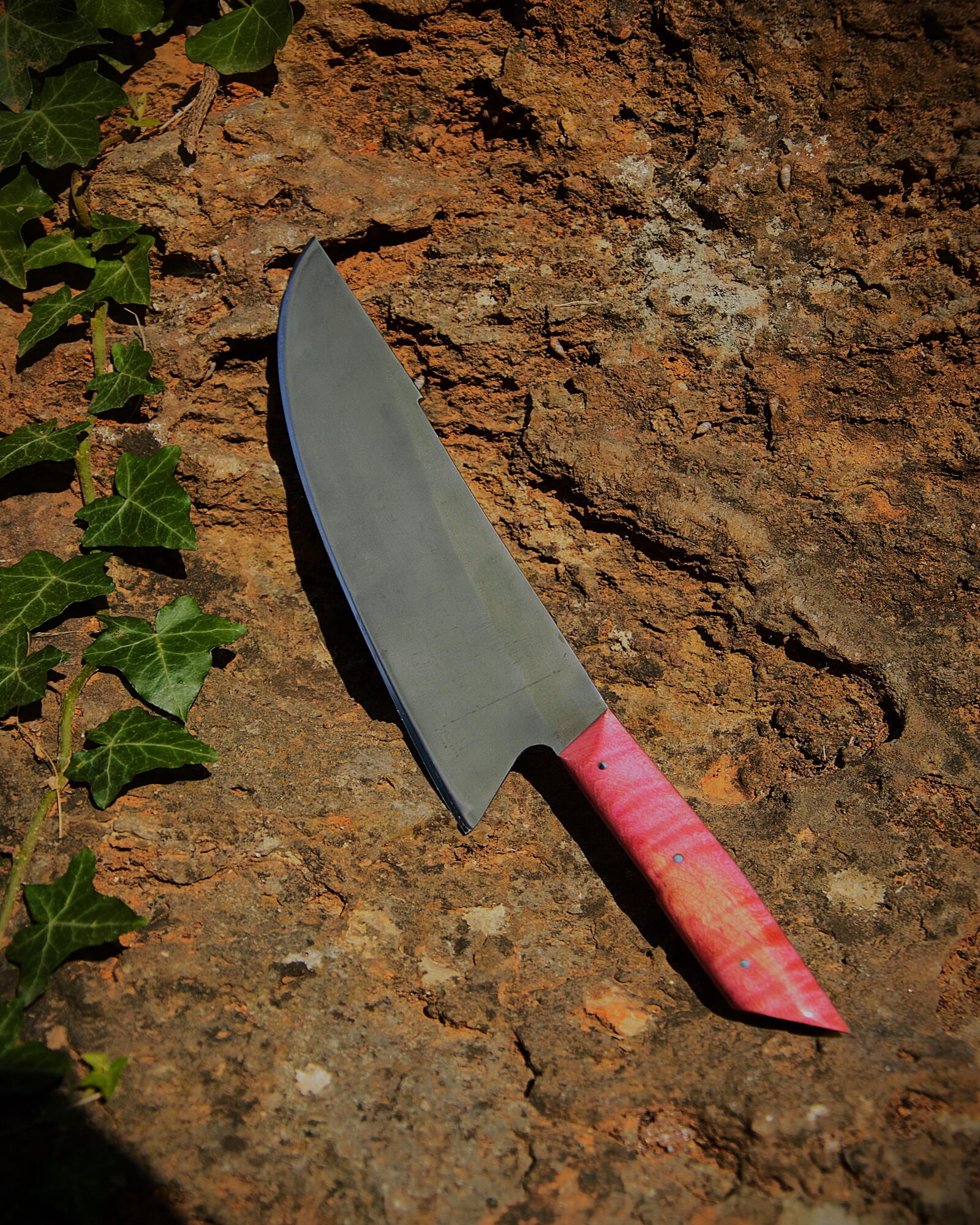 Couteau de cuisine Érable ondé teinté stabilisé