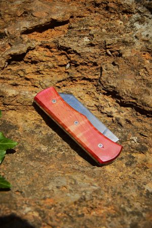 Couteau pliant érable Érable ondé teinté et stabilisé